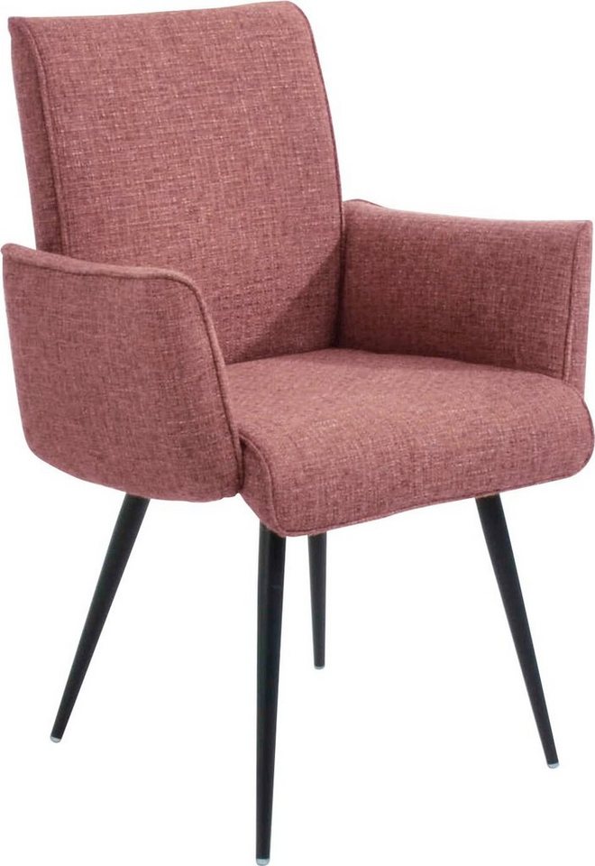 K+W Komfort & Wohnen Armlehnstuhl Giacomo I (1 St), 4- Fuß-Armlehnenstuhl mit umlaufenden 4mm Keder am Rücken und Sitz von K+W Komfort & Wohnen