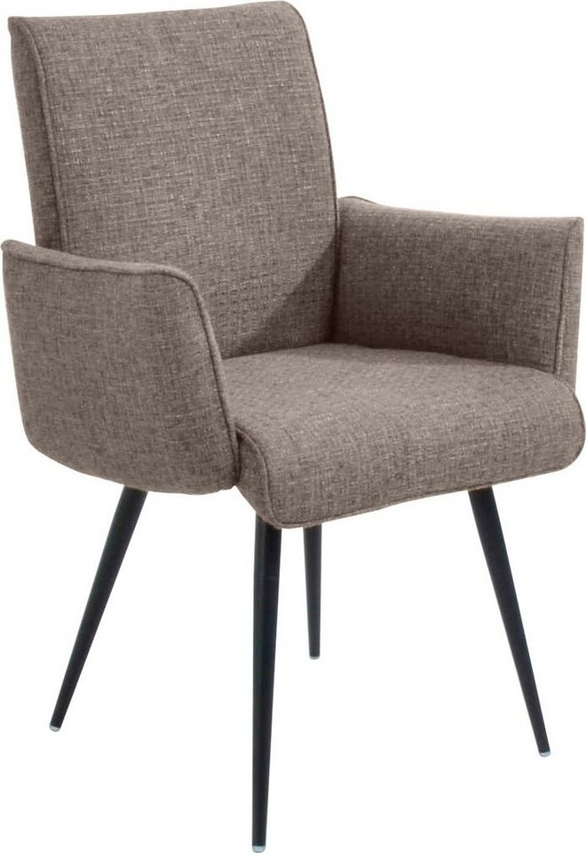 K+W Komfort & Wohnen Armlehnstuhl Giacomo I (1 St), 4- Fuß-Armlehnenstuhl mit umlaufenden 4mm Keder am Rücken und Sitz von K+W Komfort & Wohnen