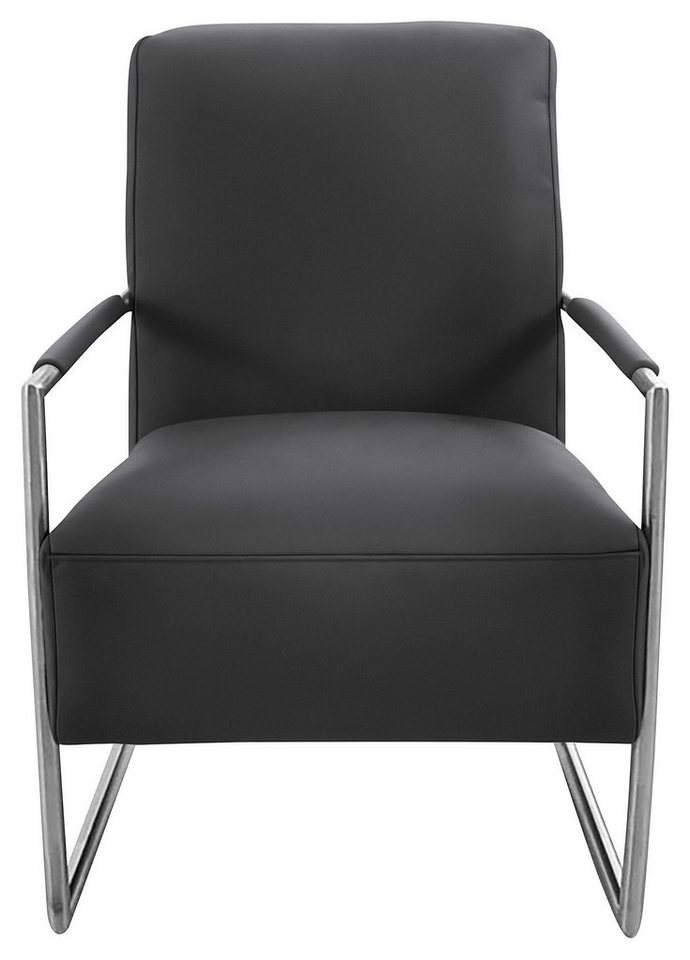 K+W Komfort & Wohnen Cocktailsessel, mit bezogenen Armlehnen, Gestell in Metall Edelstahloptik von K+W Komfort & Wohnen