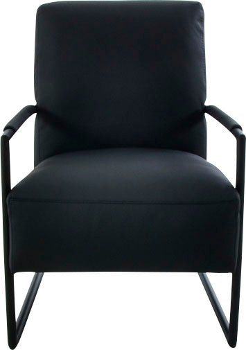 K+W Komfort & Wohnen Cocktailsessel, mit bezogenen Armlehnen, Gestell in Metall schwarz Struktur von K+W Komfort & Wohnen