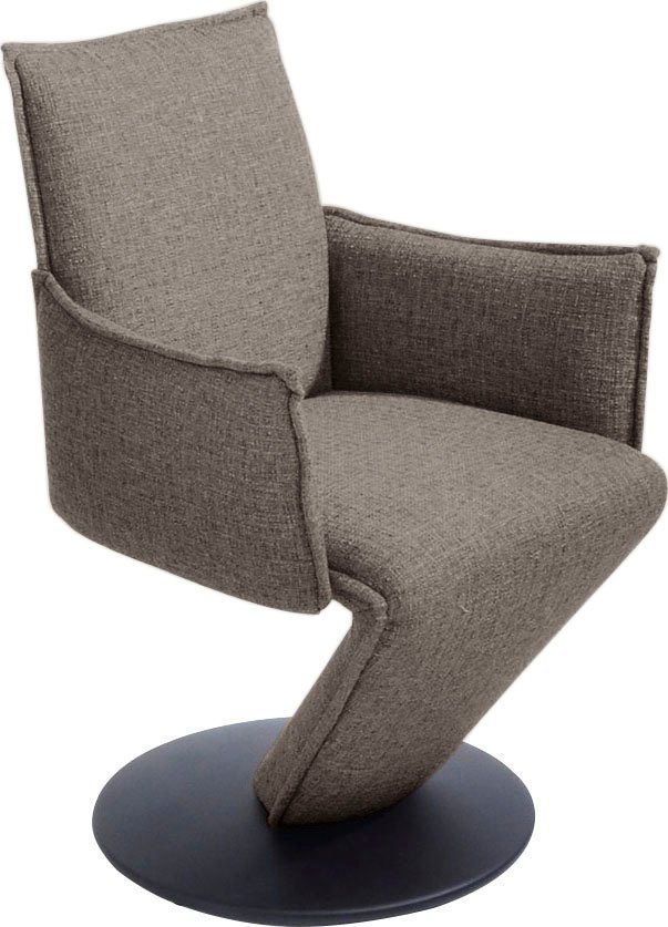 K+W Komfort & Wohnen Drehstuhl Drive, Sessel mit federnder Sitzschale, Drehteller in Metall schwarz Struktur von K+W Komfort & Wohnen