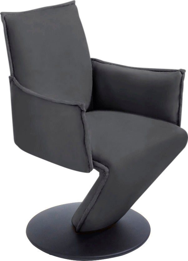 K+W Komfort & Wohnen Drehstuhl Drive, Sessel mit federnder Sitzschale, Drehteller in Metall schwarz Struktur von K+W Komfort & Wohnen
