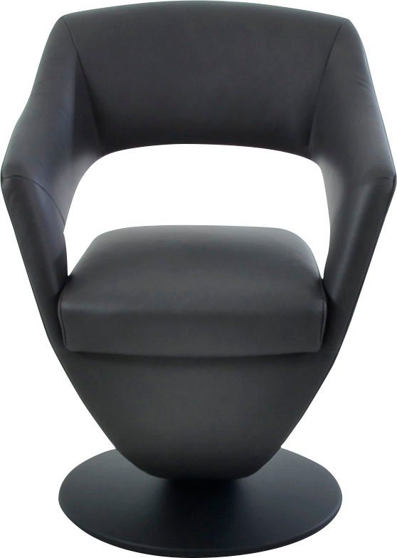 K+W Komfort & Wohnen Drehstuhl Kansas, Design Leder-Drehsessel mit hohem Sitzkomfort, Drehteller in schwarz von K+W Komfort & Wohnen