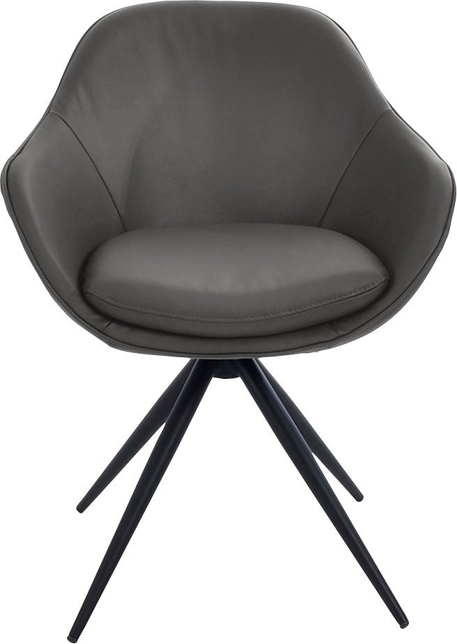K+W Komfort & Wohnen Drehstuhl ZOOM, 4-Fuß Drehstuhl mit Gestell aus Metall schwarz Struktur von K+W Komfort & Wohnen