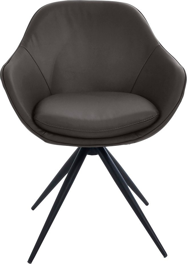 K+W Komfort & Wohnen Drehstuhl ZOOM, 4-Fuß Drehstuhl mit Gestell aus Metall schwarz Struktur von K+W Komfort & Wohnen