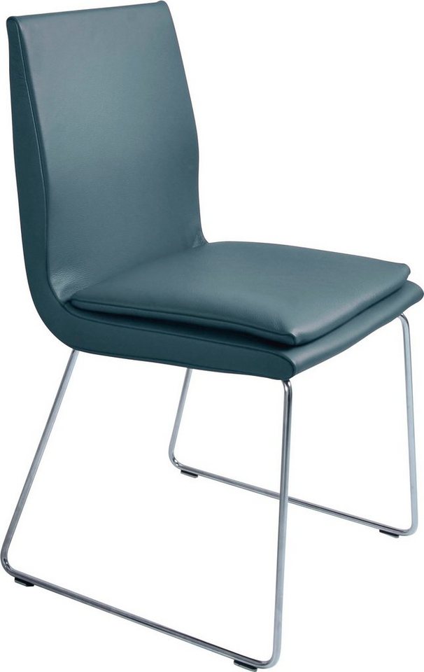 K+W Komfort & Wohnen Esszimmerstuhl Creso, mit Sitzkissen und Rundrohrkufe in Edelstahloptik gebürstet von K+W Komfort & Wohnen
