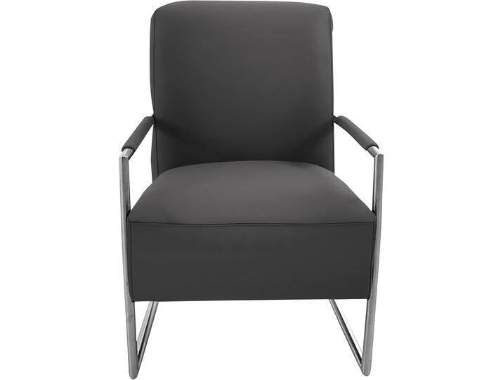 Cocktailsessel K+W KOMFORT & WOHNEN, braun (schoko), B:62cm H:77cm T:83cm, Sessel, mit bezogenen Armlehnen, Gestell in Metall Edelstahloptik von K+W-Polstermöbel