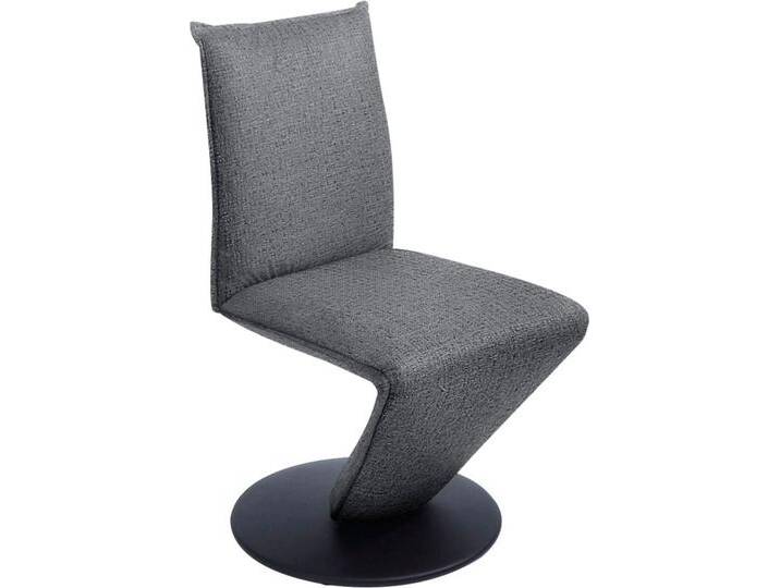 Drehstuhl K+W KOMFORT & WOHNEN Drive , blau (niagara blau 54, drehteller in metall schwarz struktur), B:52cm H:94cm T:63cm, 775: Flachgewebe, 100% Polyester, Stühle, Drehstuhl Esszimmerstuhl, Stuhl mit federnder Sitzschale, Drehteller in Metall schwarz Struktur von K+W-Polstermöbel