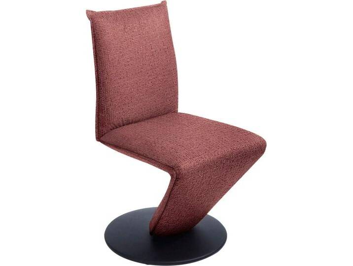 Drehstuhl K+W KOMFORT & WOHNEN Drive , rosa (coral 90, drehteller in metall schwarz struktur), B:52cm H:94cm T:63cm, 775: Flachgewebe, 100% Polyester, Stühle, Drehstuhl Esszimmerstuhl, Stuhl mit federnder Sitzschale, Drehteller in Metall schwarz Struktur von K+W-Polstermöbel