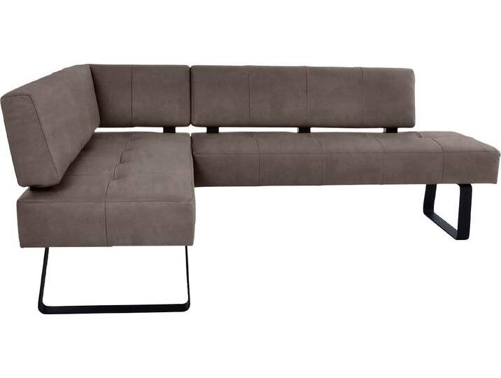 Eckbank K+W KOMFORT & WOHNEN Spider II , braun (coffee 78, schwarz), B:165cm H:88cm T:227cm, Sitzbänke, Sitzsteppung, bequem durch Sandwichbauweise, 2 Stellmaße von K+W-Polstermöbel