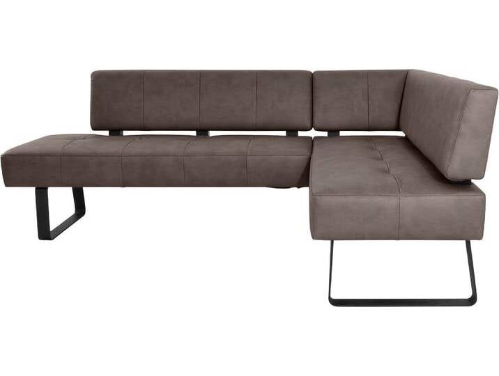 Eckbank K+W KOMFORT & WOHNEN Spider II , braun (coffee 78, schwarz), B:195cm H:88cm T:165cm, Sitzbänke, Sitzsteppung, bequem durch Sandwichbauweise, 2 Stellmaße von K+W-Polstermöbel