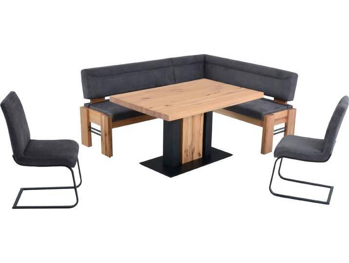 Eckbankgruppe K+W KOMFORT & WOHNEN Floyd , grau (anthrazit 82,), B:163cm H:90cm T:203cm, Sitzmöbel-Sets, Stauraum-Eckbank, wahlweise rechts oder links langer Schenkel 203cm von K+W-Polstermöbel