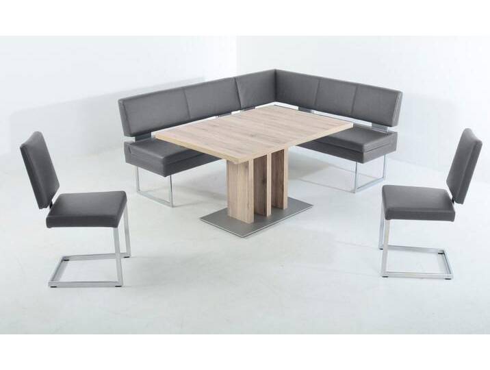 Essgruppe K+W KOMFORT & WOHNEN, blau (ocean 54,), B:199cm H:89cm T:158cm, Sitzmöbel-Sets, langer Schenkel links oder rechts, 2 Freischwinger, 1 Funktionstisch von K+W-Polstermöbel