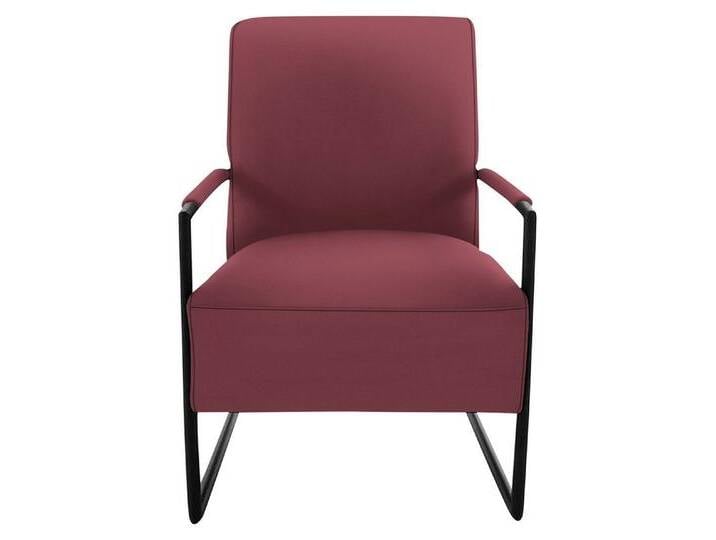K+W Komfort & Wohnen Cocktailsessel, mit bezogenen Armlehnen, Gestell in Metall schwarz Struktur, rot, rubin K+W Komfort & Wohnen Cocktailsessel, mit bezogenen Armlehnen, Gestell in Metall schwarz Struktur, rot, rubin von K+W-Polstermöbel