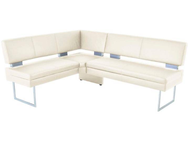 K+W Komfort & Wohnen Eckbank, langer Schenkel links oder rechts, mit dekorativen Distanzhalter, weiß, bianco 31 von K+W-Polstermöbel