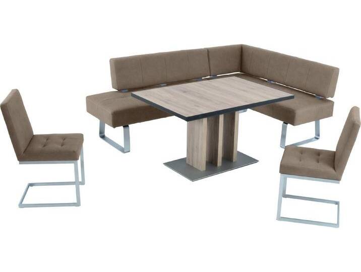 K+W Komfort & Wohnen Eckbankgruppe Spider II, (Set, 4-tlg), langer Schenkel 195cm, 2 Freischwinger, Auszugstisch in Breite 120 cm, beige von K+W-Polstermöbel