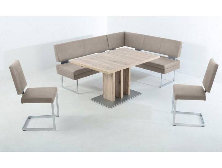 K+W Komfort & Wohnen Essgruppe, (4-tlg), langer Schenkel links oder rechts, 2 Freischwinger, 1 Funktionstisch, grau, lightgrey 85 von K+W-Polstermöbel