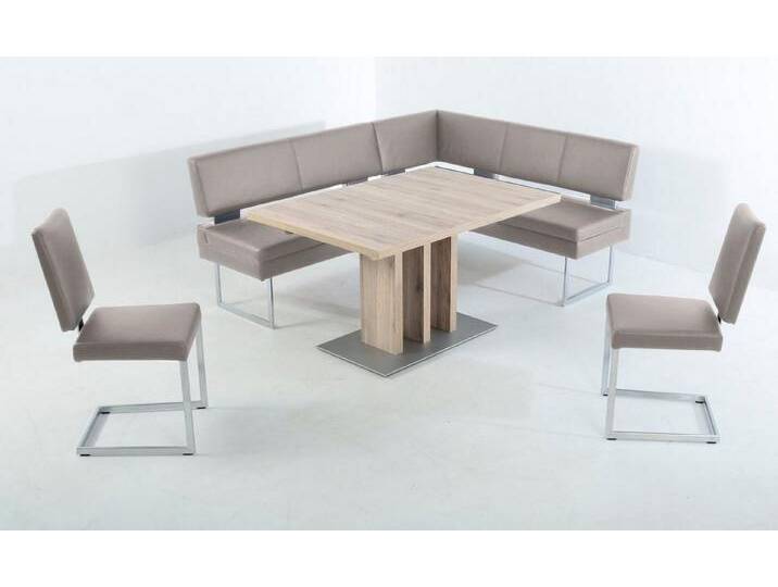 K+W Komfort & Wohnen Essgruppe, (4-tlg), langer Schenkel links oder rechts, 2 Freischwinger, 1 Funktionstisch, grau, lightgrey 85 von K+W-Polstermöbel