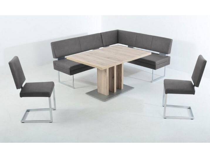 K+W Komfort & Wohnen Essgruppe, (4-tlg), langer Schenkel links oder rechts, 2 Freischwinger, 1 Funktionstisch, grau, zinn 88 von K+W-Polstermöbel