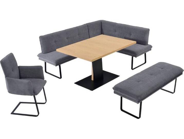 K+W Komfort & Wohnen Essgruppe Giacomo III, (4-tlg), Freischwingersessel, grau, Langer Schenkel links, grau von K+W-Polstermöbel