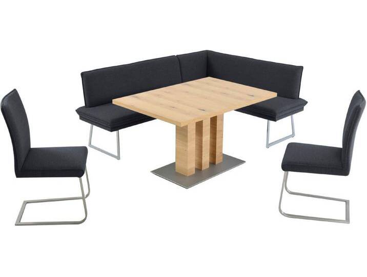 K+W Komfort & Wohnen Essgruppe Santos III, (4-tlg), gepolsterte Eckbank und Stühle, langer Schenkel rechts oder links, blau, Langer Schenkel links von K+W-Polstermöbel