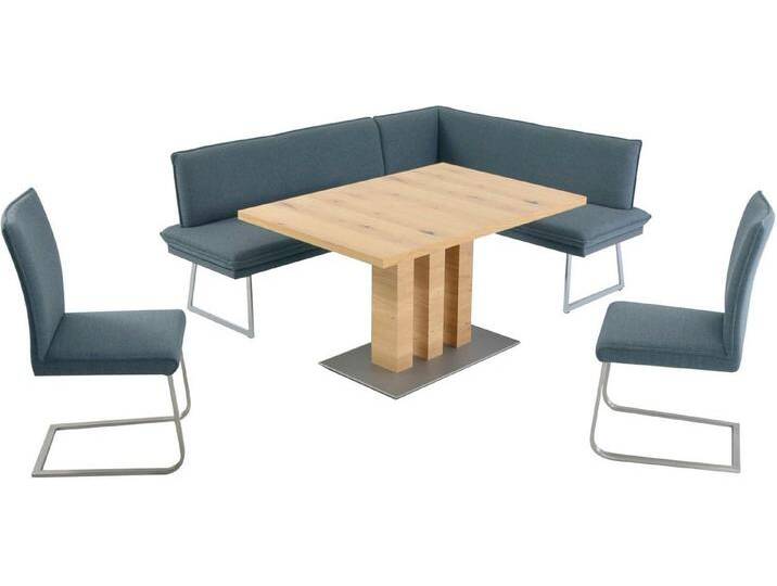 K+W Komfort & Wohnen Essgruppe Santos III, (4-tlg), gepolsterte Eckbank und Stühle, langer Schenkel rechts oder links, blau, Langer Schenkel rechts von K+W-Polstermöbel
