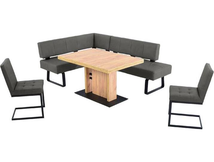 K+W Komfort & Wohnen Essgruppe Spider II, (4-tlg), langer Schenkel wahweise in 2 Breiten, 2 Freischwinger, 1 Tisch, grau, Essbank Breite 165 cm von K+W-Polstermöbel