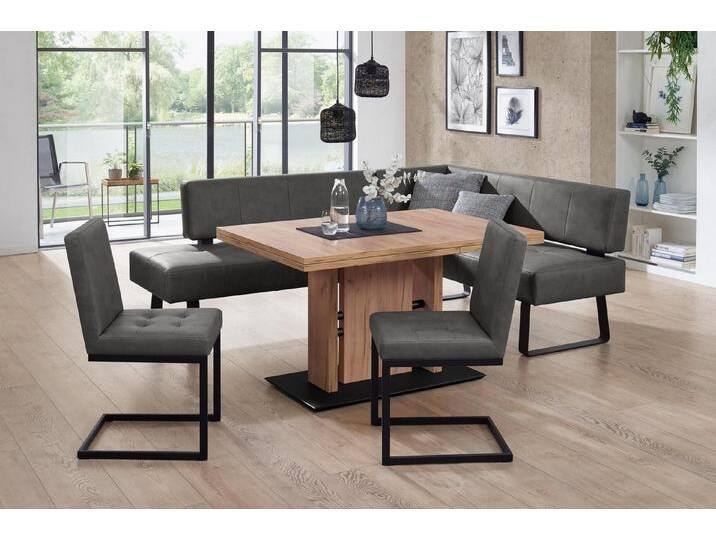 K+W Komfort & Wohnen Essgruppe Spider II, (4-tlg), langer Schenkel wahweise in 2 Breiten, 2 Freischwinger, 1 Tisch, grau, Essbank Breite 227 cm von K+W-Polstermöbel