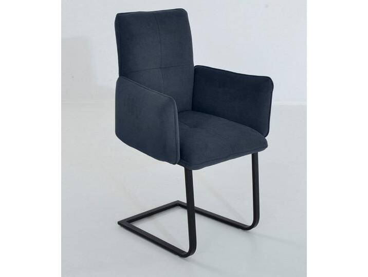 K+W Komfort & Wohnen Freischwinger 6502, Freischwinger mit Armlehnen, Flachstahlkufe in schwarz, blau, marine K+W Komfort & Wohnen Freischwinger 6502, Freischwinger mit Armlehnen, Flachstahlkufe in schwarz, blau, marine von K+W-Polstermöbel