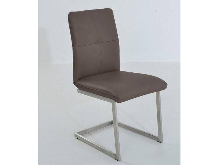 K+W Komfort & Wohnen Freischwinger 6511, Freischwinger mit Hochkantrohr und praktischem Metallgriff am Rücken, braun, sattel von K+W-Polstermöbel