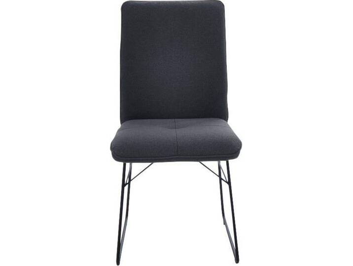 K+W Komfort & Wohnen Kufenstuhl (1 St), Drahtgestell in Metall schwarz, Griff am Rücken, Steppung im Sitz, grau, grau von K+W-Polstermöbel