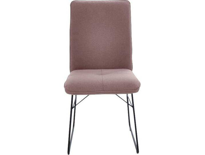 K+W Komfort & Wohnen Kufenstuhl (1 St), Drahtgestell in Metall schwarz, Griff am Rücken, Steppung im Sitz, rosa, altrose von K+W-Polstermöbel