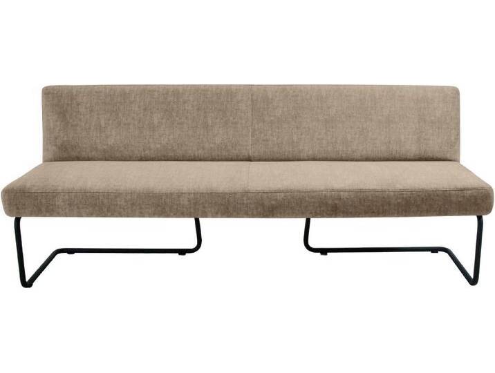 K+W Komfort & Wohnen Polsterbank, in abgerundeter Form, Rundrohrkufe lang gebogen, in Leder oder Stoff, beige, sand 35 von K+W-Polstermöbel