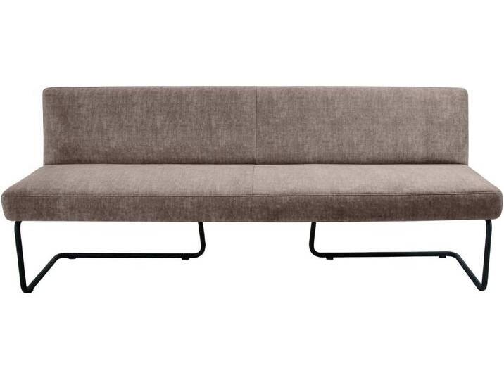 K+W Komfort & Wohnen Polsterbank, in abgerundeter Form, Rundrohrkufe lang gebogen, in Leder oder Stoff, braun, lightbrown 75 von K+W-Polstermöbel