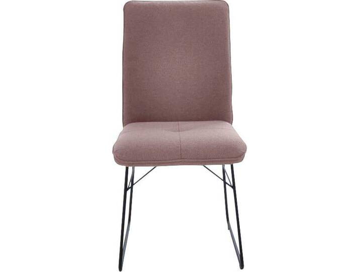 Kufenstuhl K+W KOMFORT & WOHNEN, rosa (altrose, schwarz), B:46cm H:91cm T:62cm, Stühle, Drahtgestell in Metall schwarz, Griff am Rücken, Steppung im Sitz von K+W-Polstermöbel