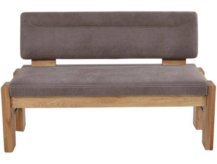 Polsterbank K+W KOMFORT & WOHNEN, braun (schwarzbraun 78, balkeneiche natur), B:161cm H:90cm T:63cm, Sitzbänke, gepolsterte Stauraumbank, Massivholz, in 2 Breiten 161cm oder 181cm von K+W-Polstermöbel