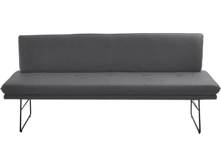 Polsterbank K+W KOMFORT & WOHNEN, grau (asphalt), B:195cm H:87cm T:65cm, Sitzbänke, Polsterbank in Spitzkissenoptik, Sitzsteppung, in 2 Größen wählbar von K+W-Polstermöbel