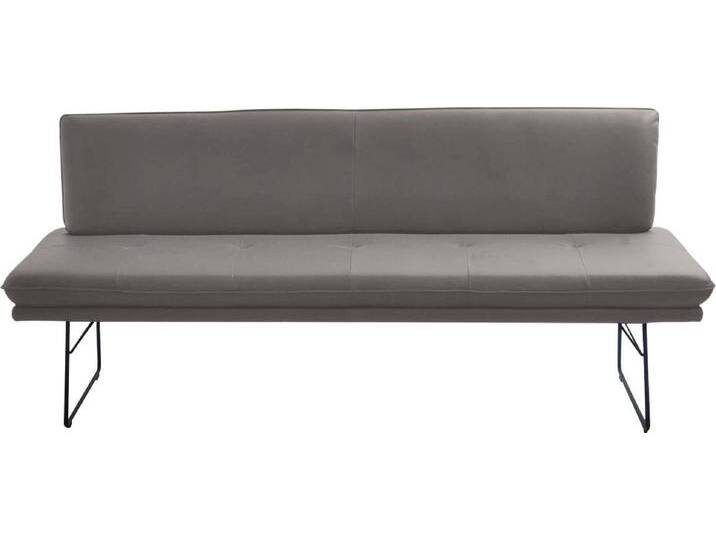 Polsterbank K+W KOMFORT & WOHNEN, grau (granit), B:195cm H:87cm T:65cm, Sitzbänke, Polsterbank in Spitzkissenoptik, Sitzsteppung, in 2 Größen wählbar von K+W-Polstermöbel
