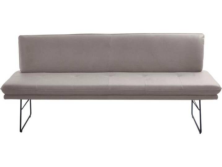 Polsterbank K+W KOMFORT & WOHNEN, grau (stahl), B:195cm H:87cm T:65cm, Sitzbänke, Polsterbank in Spitzkissenoptik, Sitzsteppung, in 2 Größen wählbar von K+W-Polstermöbel