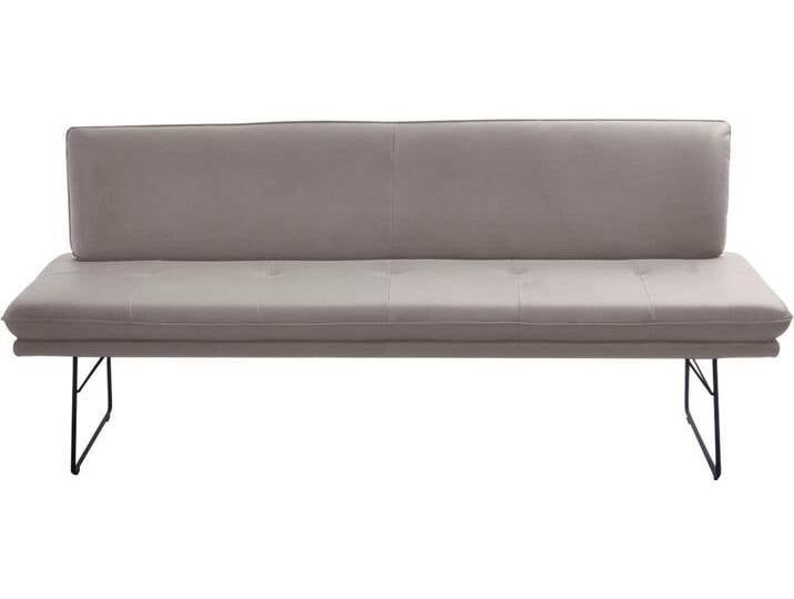 Polsterbank K+W KOMFORT & WOHNEN, grau (stahl), B:195cm H:87cm T:65cm, Sitzbänke, Polsterbank in Spitzkissenoptik, Sitzsteppung, in 2 Größen wählbar von K+W-Polstermöbel
