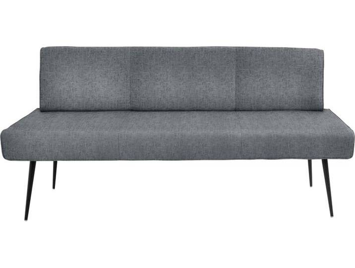 Polsterbank K+W KOMFORT & WOHNEN Giacomo I , blau (niagara blau, schwarz), B:177cm H:87cm T:62cm, Sitzbänke, Metallfüsse in schwarz, wahlweise in der Breite 200cm oder 177cm von K+W-Polstermöbel