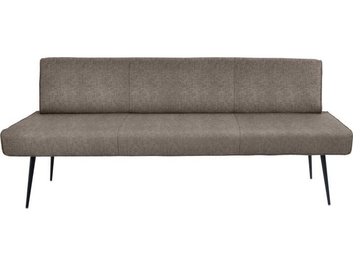 Polsterbank K+W KOMFORT & WOHNEN Giacomo I , braun (braun, schwarz), B:200cm H:87cm T:62cm, Sitzbänke, Metallfüsse in schwarz, wahlweise in der Breite 200cm oder 177cm von K+W-Polstermöbel