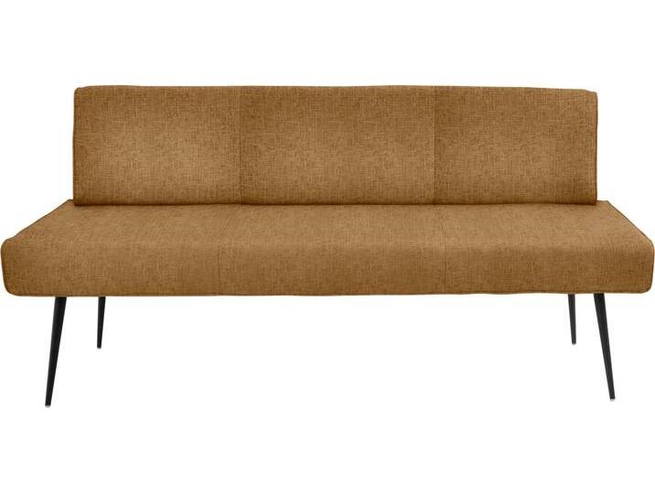 Polsterbank K+W KOMFORT & WOHNEN Giacomo I , braun (cinnamon, schwarz), B:177cm H:87cm T:62cm, Sitzbänke, Metallfüsse in schwarz, wahlweise in der Breite 200cm oder 177cm von K+W-Polstermöbel