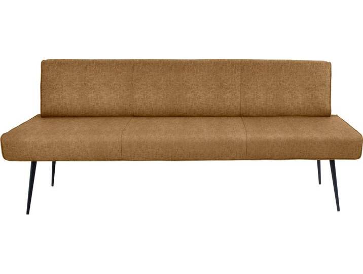 Polsterbank K+W KOMFORT & WOHNEN Giacomo I , braun (cinnamon, schwarz), B:200cm H:87cm T:62cm, Sitzbänke, Metallfüsse in schwarz, wahlweise in der Breite 200cm oder 177cm von K+W-Polstermöbel