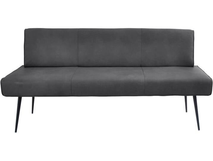 Polsterbank K+W KOMFORT & WOHNEN Giacomo I , grau (asphalt, schwarz), B:177cm H:87cm T:62cm, Sitzbänke, Metallfüsse in schwarz, wahlweise in der Breite 200cm oder 177cm von K+W-Polstermöbel