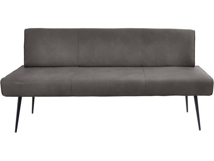 Polsterbank K+W KOMFORT & WOHNEN Giacomo I , grau (granit, schwarz), B:177cm H:87cm T:62cm, Sitzbänke, Metallfüsse in schwarz, wahlweise in der Breite 200cm oder 177cm von K+W-Polstermöbel