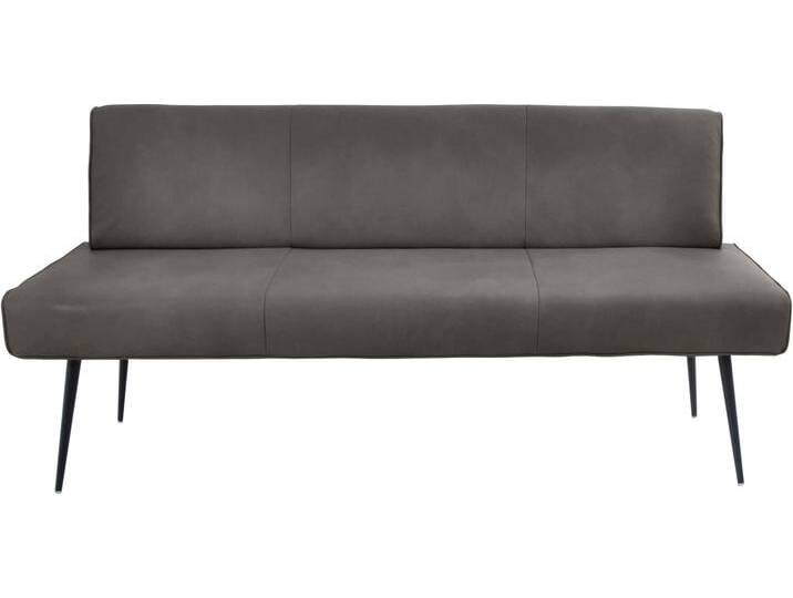 Polsterbank K+W KOMFORT & WOHNEN Giacomo I , grau (granit, schwarz), B:177cm H:87cm T:62cm, Sitzbänke, Metallfüsse in schwarz, wahlweise in der Breite 200cm oder 177cm von K+W-Polstermöbel