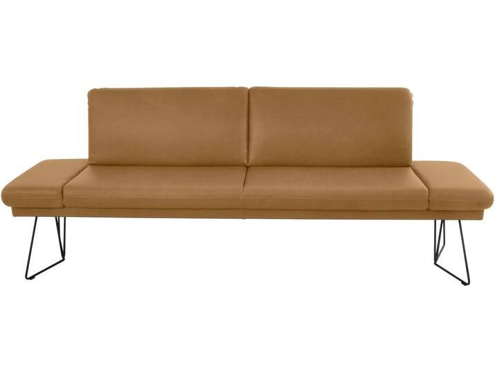 Polsterbank K+W KOMFORT & WOHNEN Pego , gelb (curcuma 71), B:226cm H:88cm T:66cm, Sitzbänke, Seitenteilverstellung, wahlweise in 206 oder 226cm von K+W-Polstermöbel