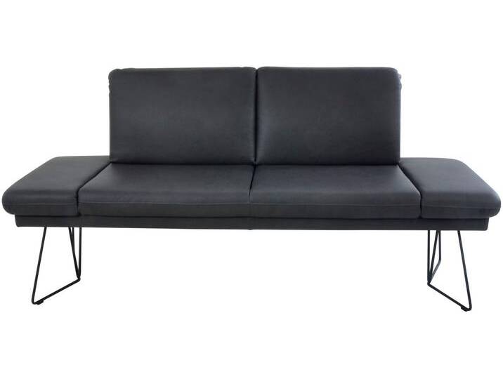 Polsterbank K+W KOMFORT & WOHNEN Pego , grau (asphalt 88), B:206cm H:88cm T:66cm, Sitzbänke, Seitenteilverstellung, wahlweise in 206 oder 226cm von K+W-Polstermöbel