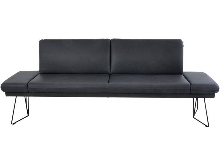 Polsterbank K+W KOMFORT & WOHNEN Pego , grau (asphalt 88), B:226cm H:88cm T:66cm, Sitzbänke, Seitenteilverstellung, wahlweise in 206 oder 226cm von K+W-Polstermöbel